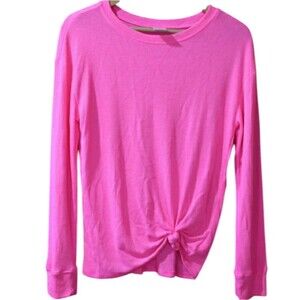 No Boundaries Hot Pink Waffle Knit Shirt Medium NWT